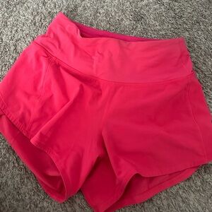 Lululemon speed up shorts, lip gloss, 4” inseam, size 2